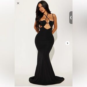 Fashion Nova Black Backless Dress